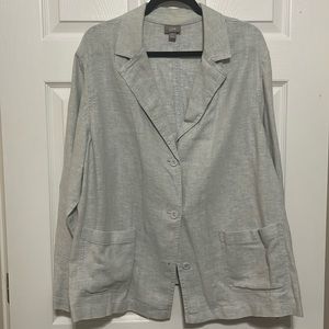 J. Jill 100% Linen jacket; Size 3x; light grey
